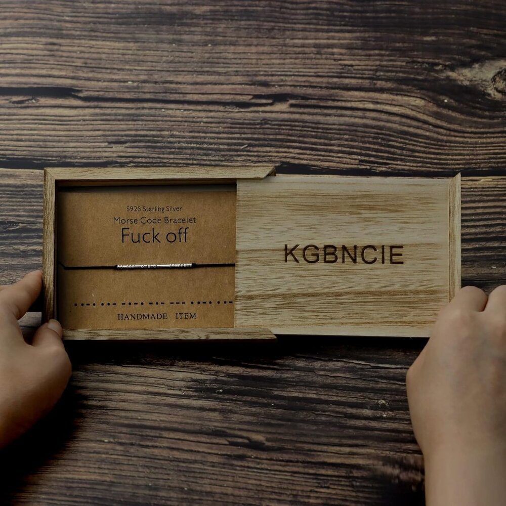 Unique Sterling Silver Morse Code Bracelet With E… - image 4